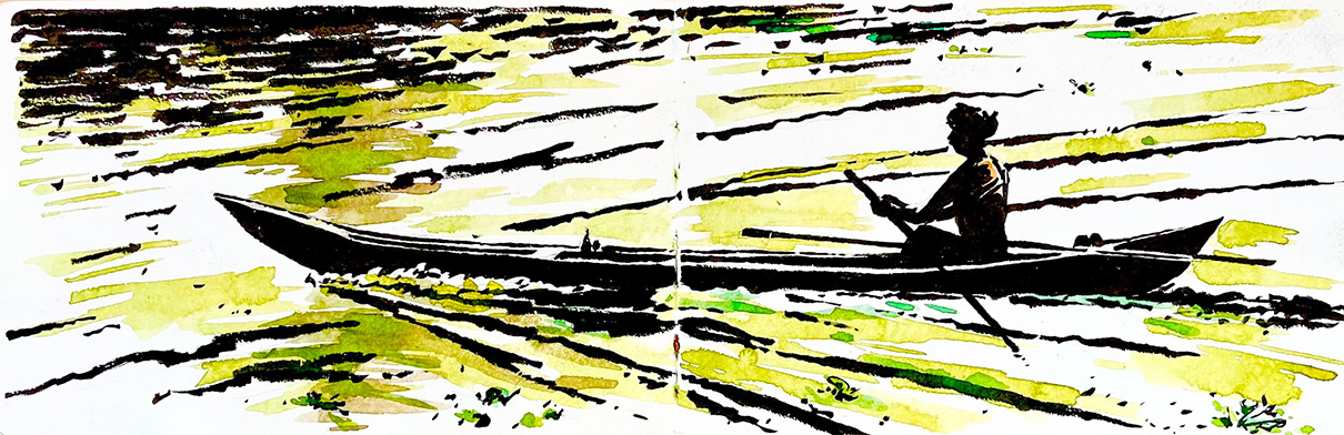 moments-bateau-kerala le soir sur les canaux du Kerala